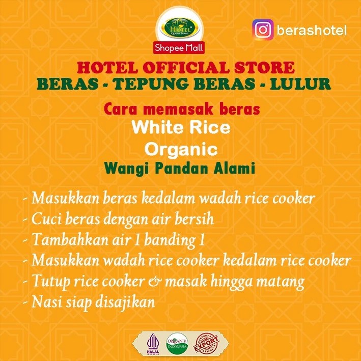 Shinta Rama HOTEL Beras Pandan Wangi Organik