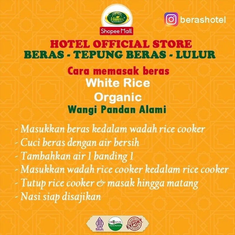 HOTEL Beras Pandan Wangi Organik 3