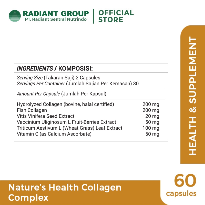 Radiant Sentral Nutrindo Natures Health Collagen Complex