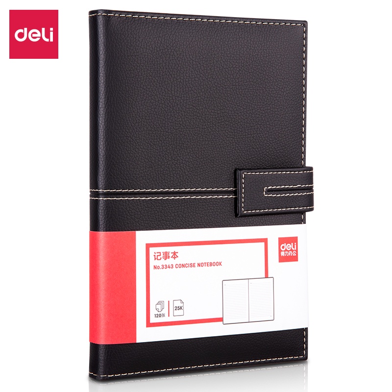 Deli Leather Cover Notebook Magnetic Lock  EN142L