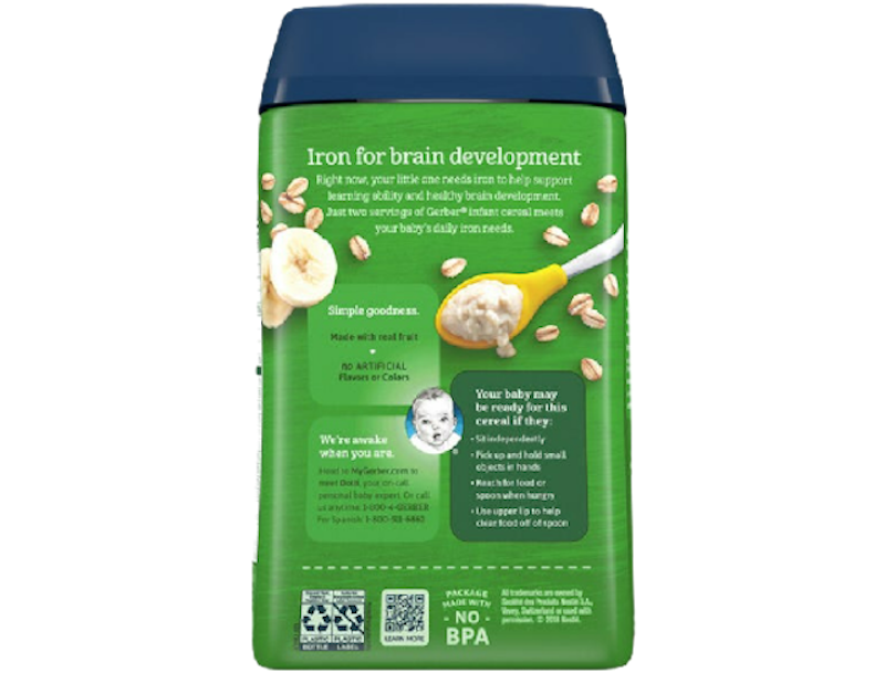 Gerber Organic Oatmeal Banana Cereal 2