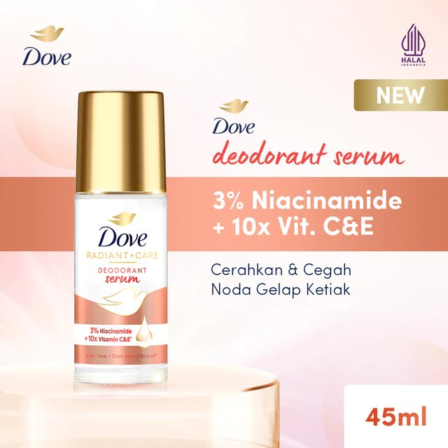 Unilever Indonesia Dove Radiant+ Care Deodorant Serum 3% Niacinamide + 10x Vitamin C&E