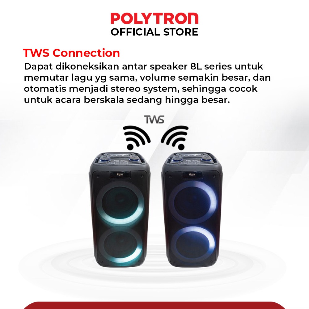 POLYTRON Polytron Party Speaker Bluetooth Karaoke Portable Wireless  PPS 8L22