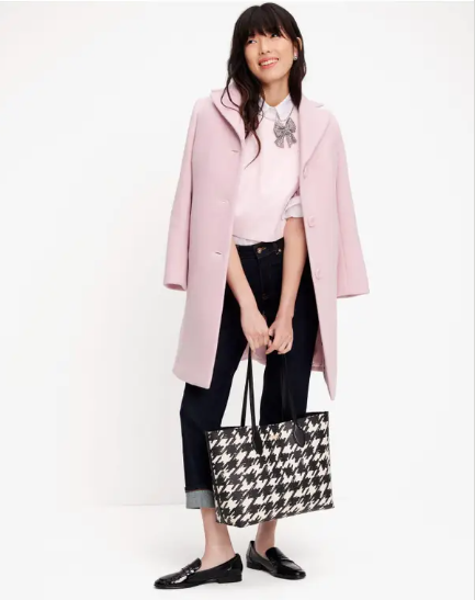 Kate Spade Bleecker Painterly Houndstooth Large Tote