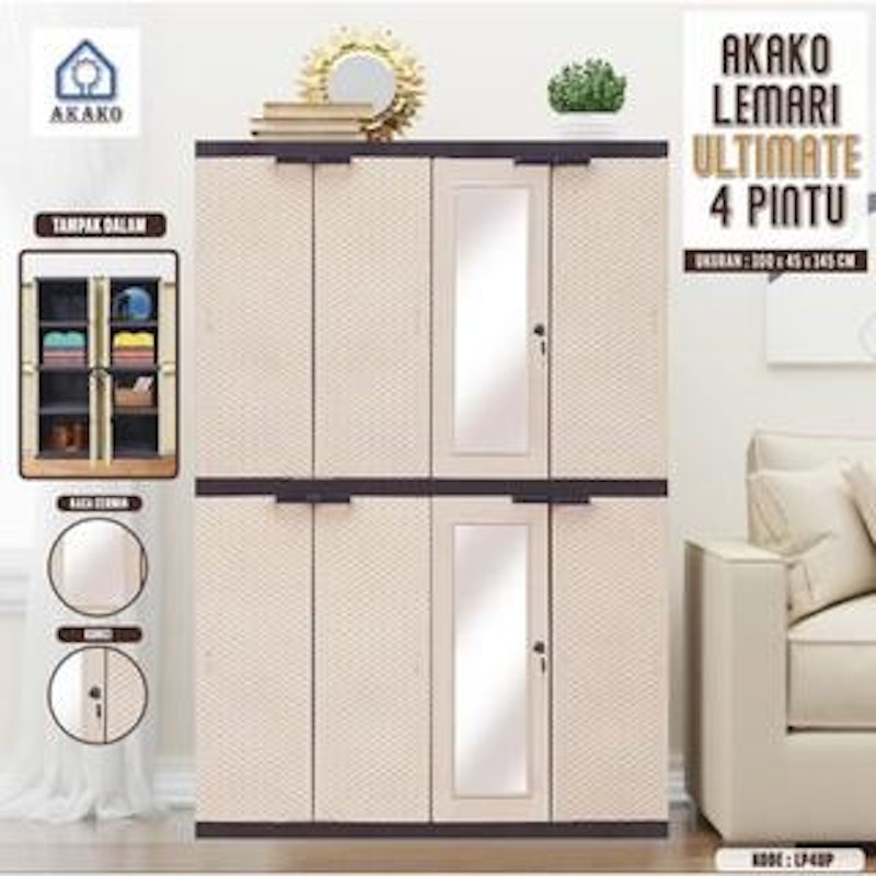 Akako Lemari Ultimate 4 Pintu Rotan 3