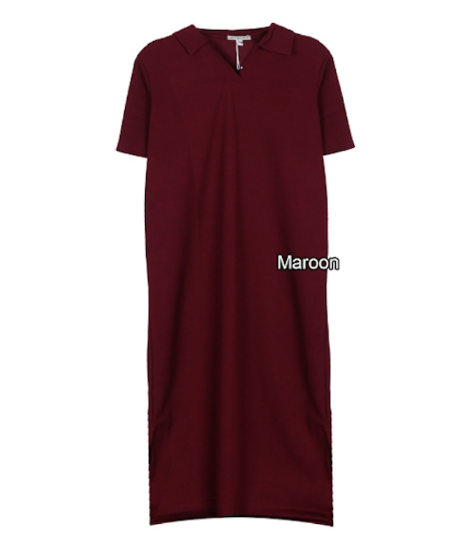 Clairin Polo Dress Shirt Maroon 1