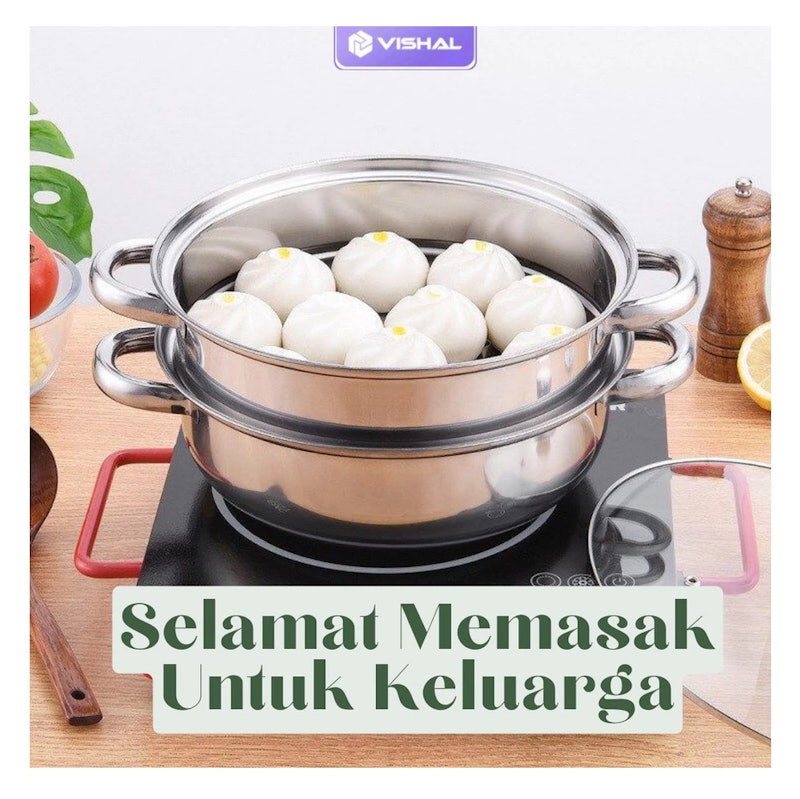 VISHAL Steamer Stainless 2 Tingkat 4
