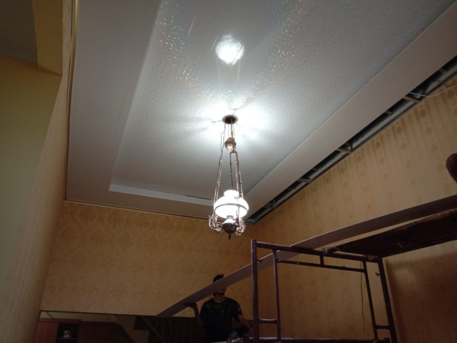 Asia Hoda Indonesia Hoda Plafon PVC Putih Glossy Motif Bintang  T-519 