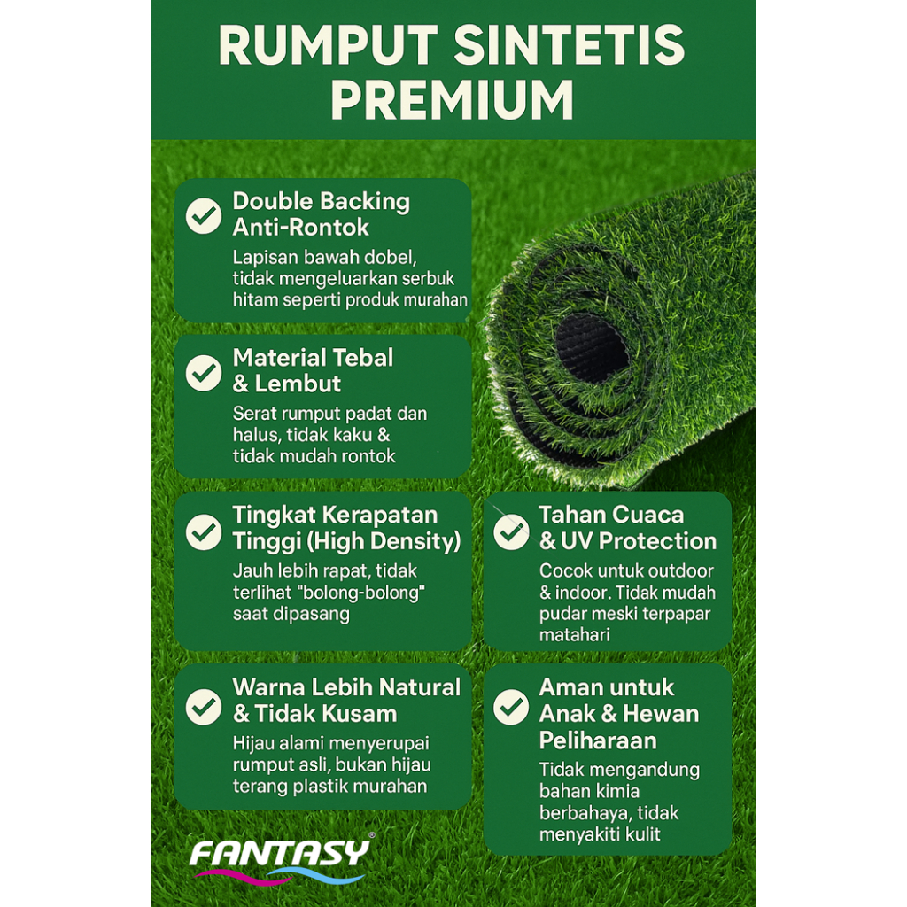  Fantasy Karpet Rumput Sintetis Premium Swiss