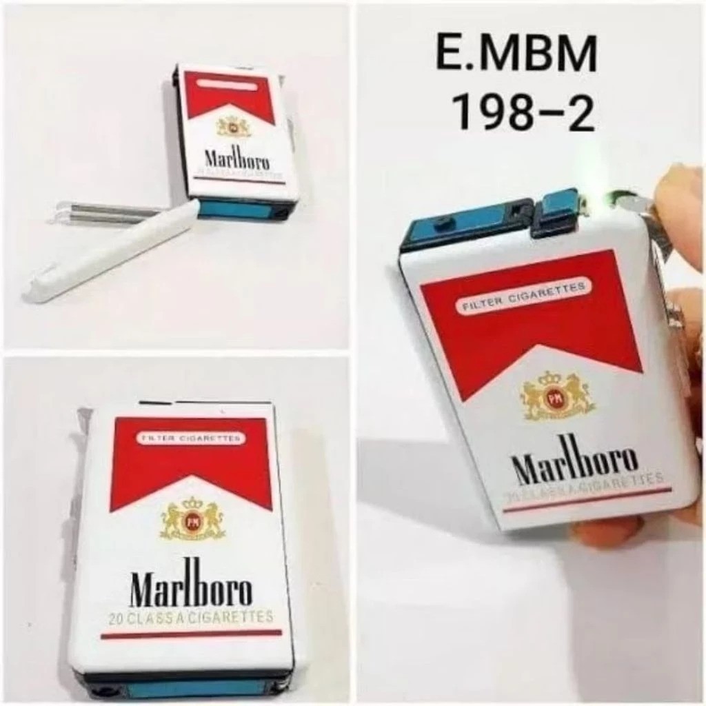  Kotak Rokok Plus Korek Stainless  E.MBM 198-2 