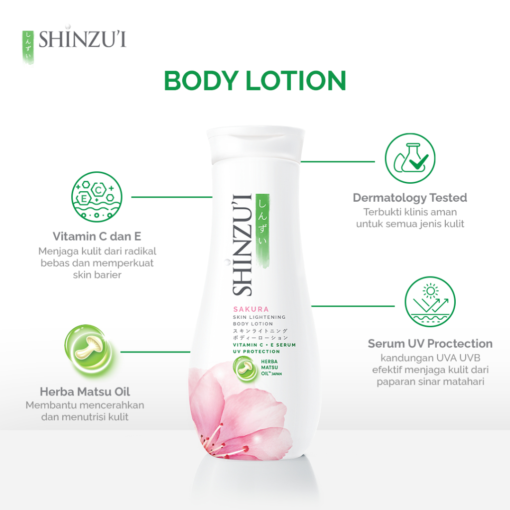 Shinzui Skin Lightening Body Lotion with Vitamin C + E Serum - Sakura  4