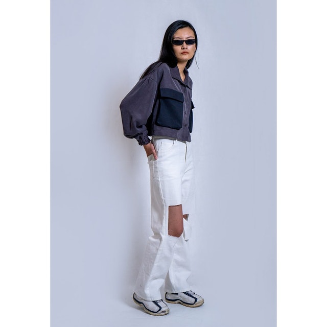Hailey Wide Leg White Ripped Jeans 4