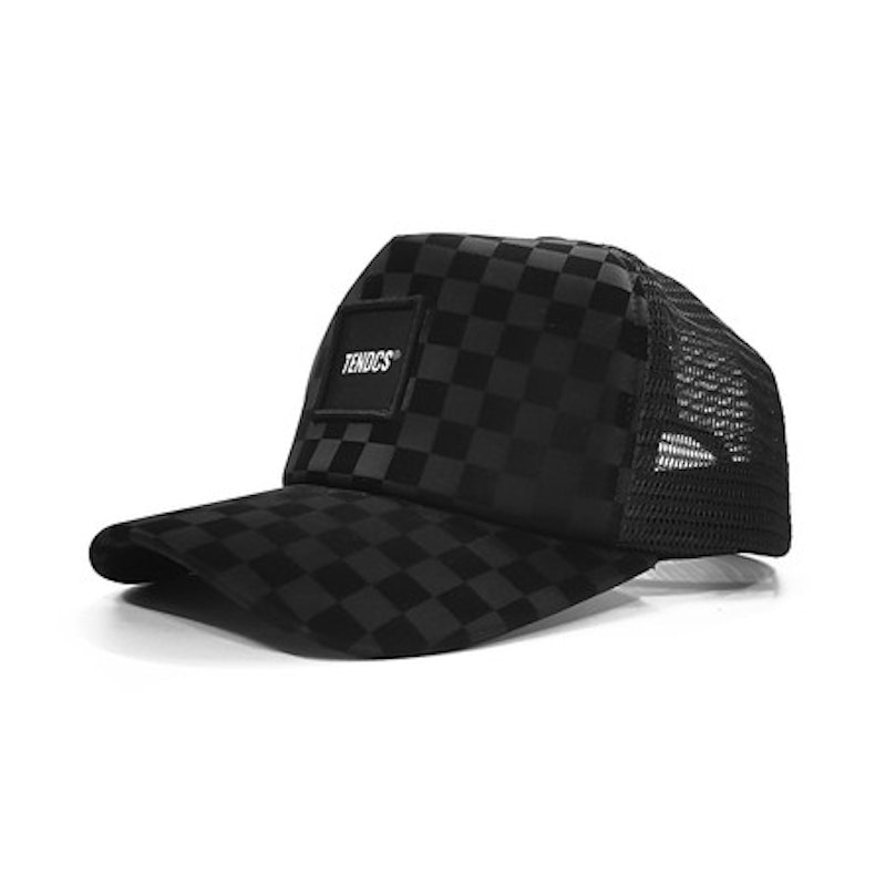 TENDENCIES Simplicity Black Checker Hat Trucker 1