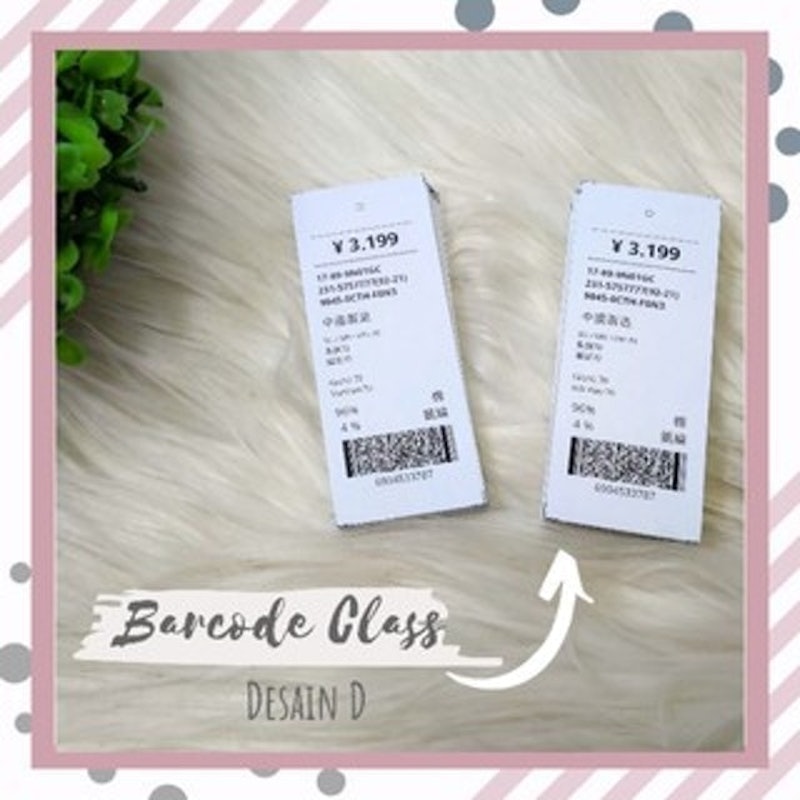 Hang Tag Baju Barcode Class 4