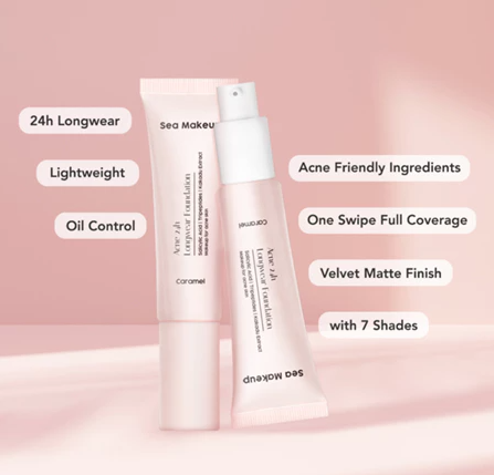 Sea Beauty Indonesia Sea Makeup Acne 24h Longwear Foundation