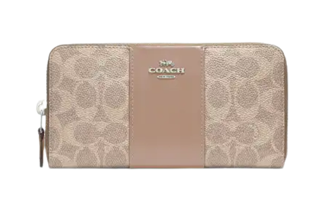 Accordion Zip Wallet In Colorblock Signature Canvas ｜ 31546