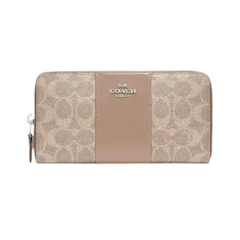 Accordion Zip Wallet In Colorblock Signature Canvas
