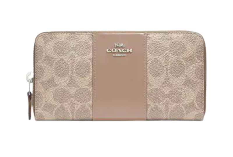 Accordion Zip Wallet In Colorblock Signature Canvas 1