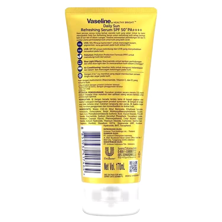 Unilever Indonesia Vaseline® Healthy Bright™ Daily Sun Refreshing Serum SPF 50+ PA++++