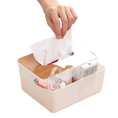 Tempat Tisu Rak Kosmetik Make Up Stationary Dapur Kayu Plastik