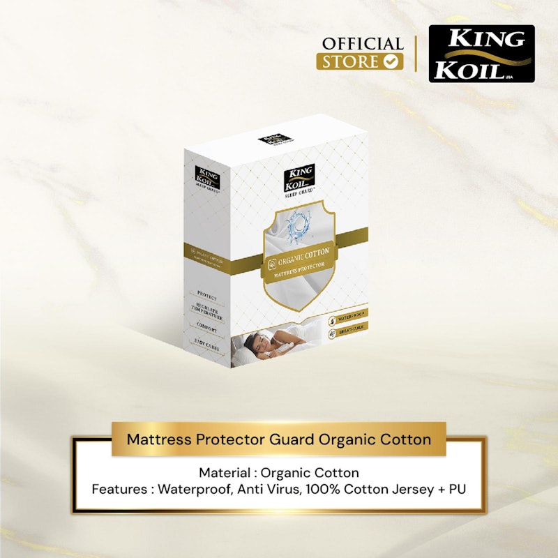 King Koil Mattress Protector Sleep Guard Organic Cotton with Vi-Guard