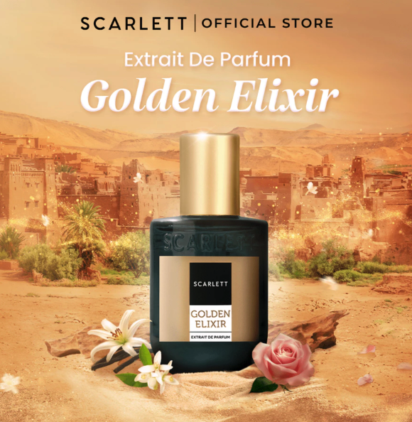 Opto Lingkar Sejahtera Scarlett Whitening Extrait De Parfum Golden Elixir 