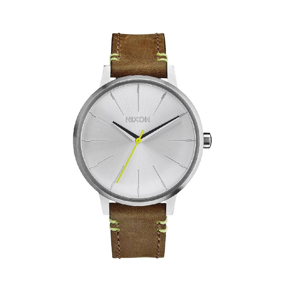 Nixon Kensington Leather Brown/Lime 1