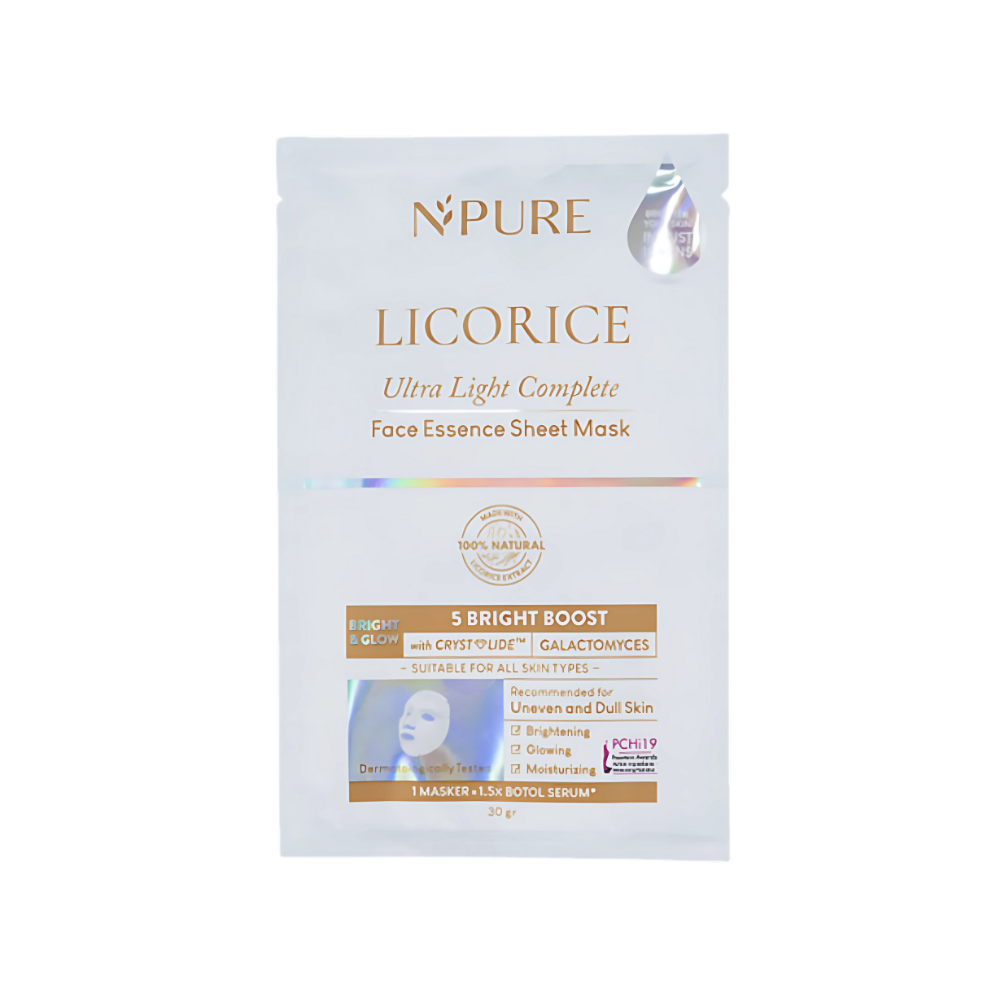 N'PURE ｜ Licorice Ultra Light Complete Face Essence Sheet Mask