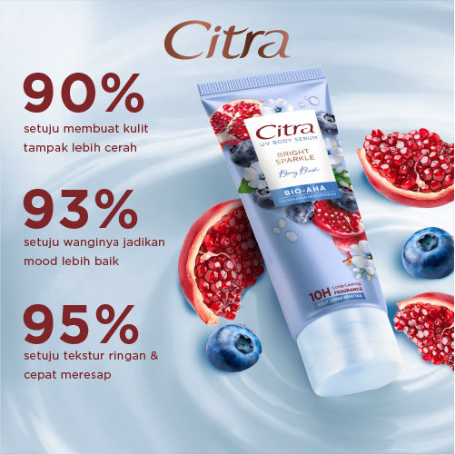 Unilever Indonesia Citra UV Body Serum Bright Sparkle Berry Blush BIO-AHA 