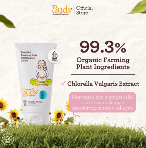 PT Inti Berkat Jaya Buds Organics Beautiful Blooming Belly Stretch Mark Cream 
