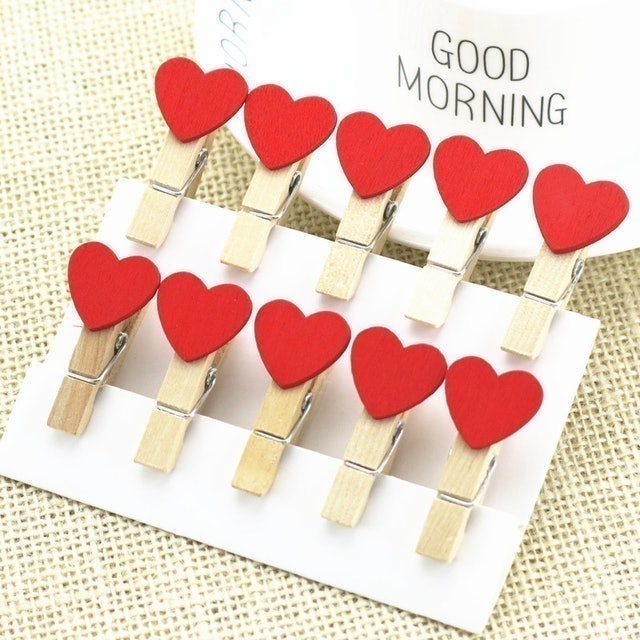 Design pub Heart Wooden Clip