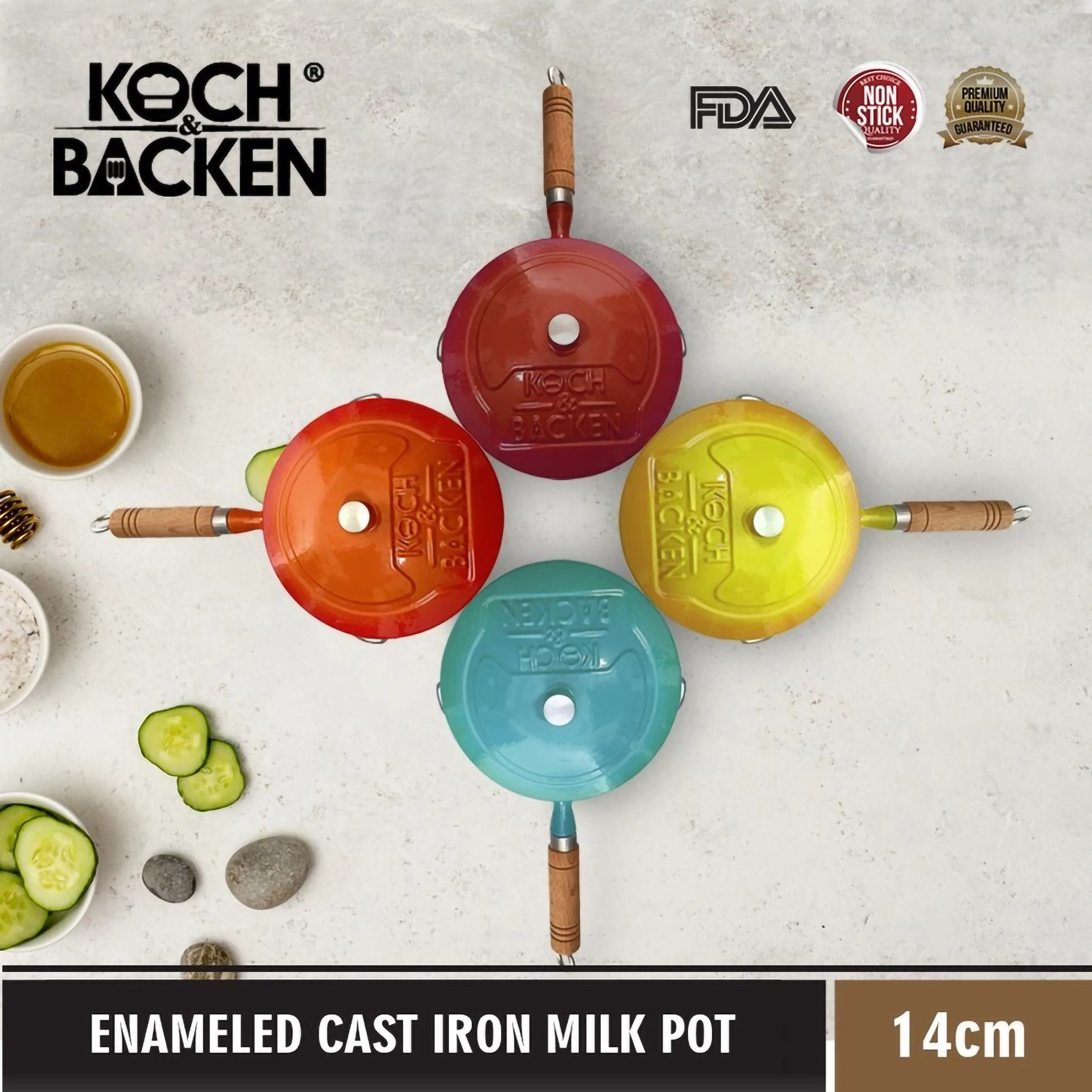 Koch Backen International Koch&Backen Cast Iron Enameled Milk Pot 14 cm