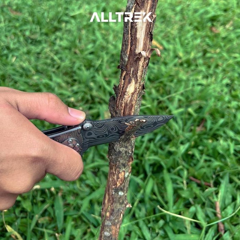 ALLTREK Pisau Lipat Camping Tribal A Survival Folding Knife 4