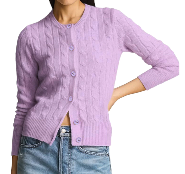 Polo Sport Cable Knit Cardigan Lilac 2