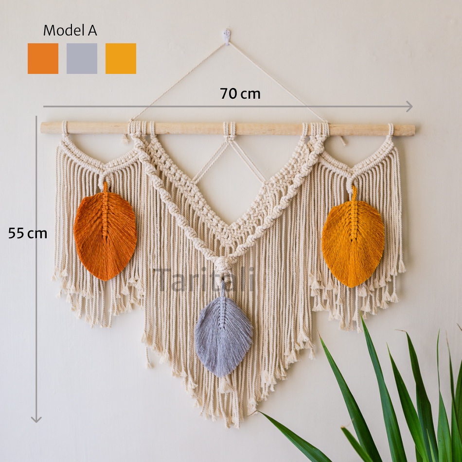 Hiasan Dinding Macrame Daun 2
