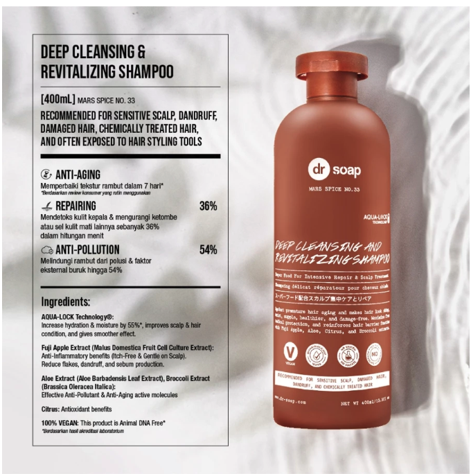 Dr Soap Global Indonesia dr soap Mars Spice No.33 Deep Cleansing & Revitalizing Shampoo 