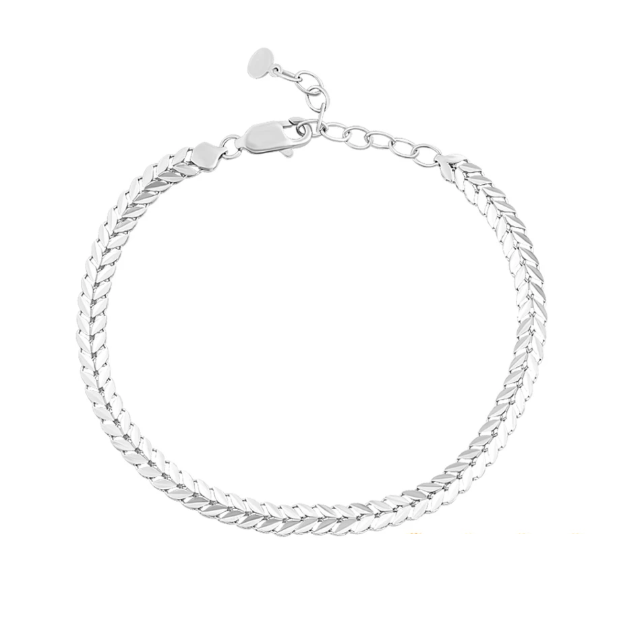 Willow Leaf Bracelet White Gold 17K 