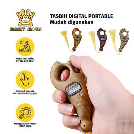Bright Crown Webstore Bright Crown Tasbih Digital Kayu Modern