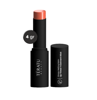 Tératu Beauty ｜ Glossy Melting Balm Lip Tinted Treatment Stick 02 Nutty Sand