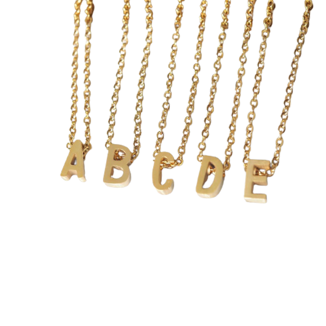 Kalung Huruf Titanium Wanita Simple Alpha