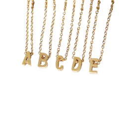 Kalung Huruf Titanium Wanita Simple Alpha