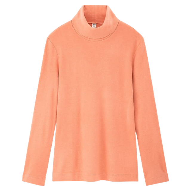 Women HEATTECH T-Shirt Fleece Turtle Neck 3