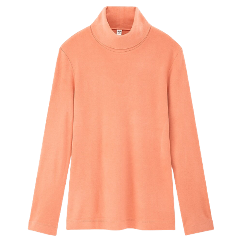 Women HEATTECH T-Shirt Fleece Turtle Neck 3