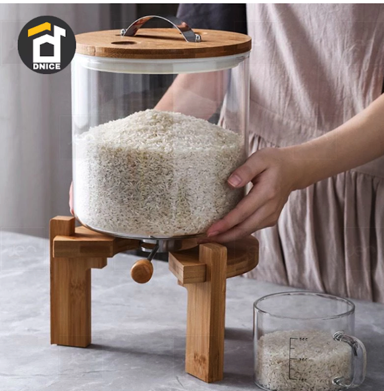 Dispenser Beras dari Bahan Kaca 5 Kg 4