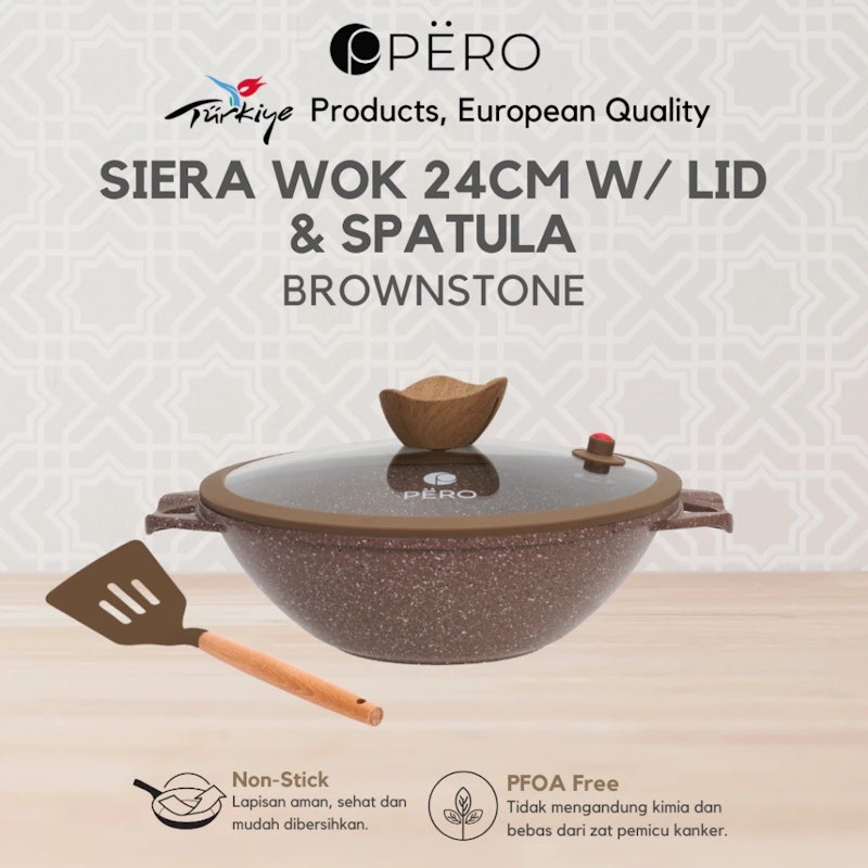 Pero Biogranite Siera Wok 24cm + Spatula 3