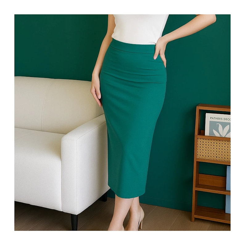 Nzinga Gamze Rok Midi Polos Wanita Body Fit 4