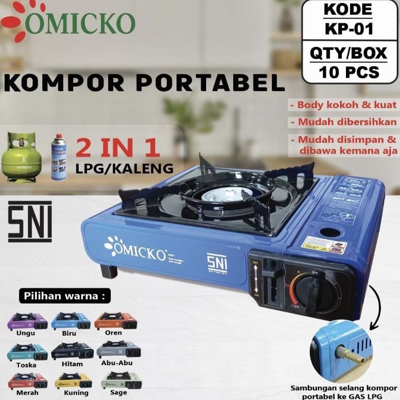 Wen Jaya Elektronic International Omicko Kompor Gas Portable 2 in 1 KP-01