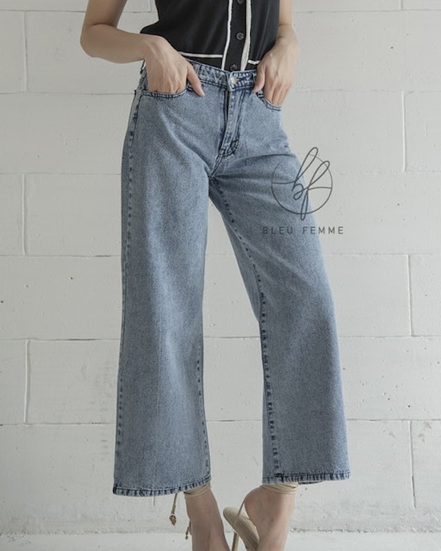 Kulot Jeans Polos Basic Highwaist