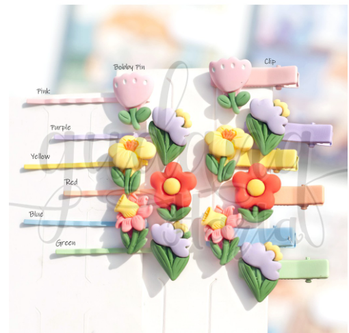 Bobby Pin Simple Flower 