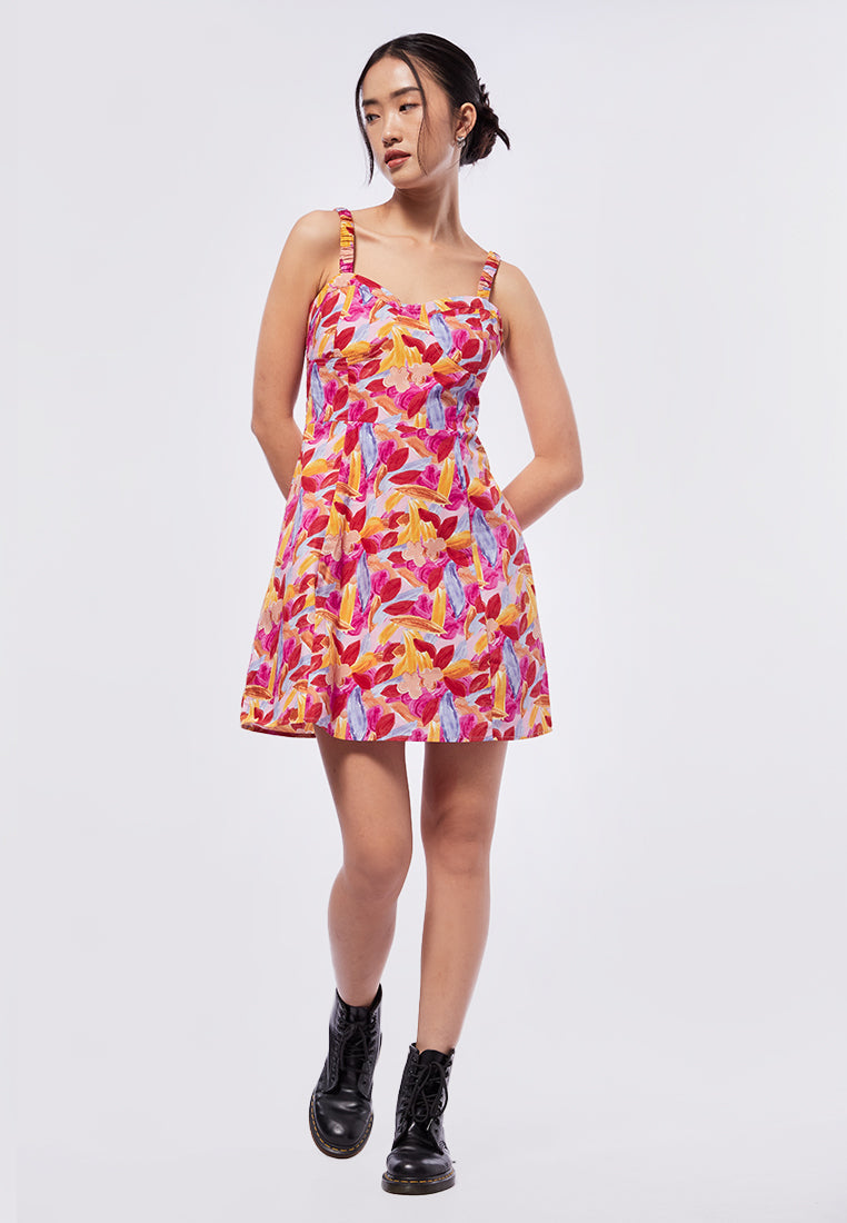 Printed Flare Mini Dress